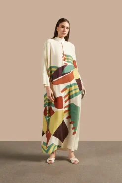 Bananeira High-Collar Long Dress