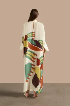 Bananeira High-Collar Long Dress