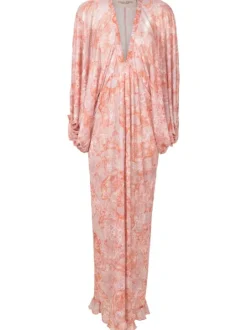 Bulles De Mer Puff Sleeve Long Dress