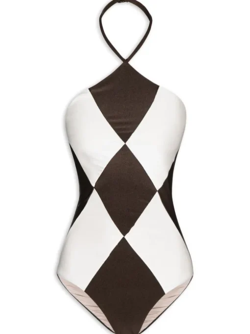 Colibri Solid Bicolor Halterneck Swimsuit