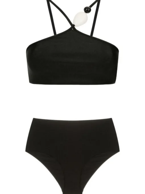 Deco Solid High-Waisted Bikini