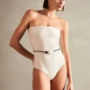 Deco Solid Strapless Swimsuit