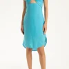 Fantasy Solid Asymmetric Short Dress with Bow