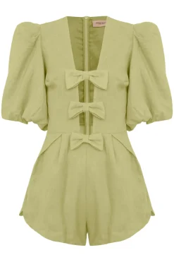 Fantasy Solid Playsuit with Bows