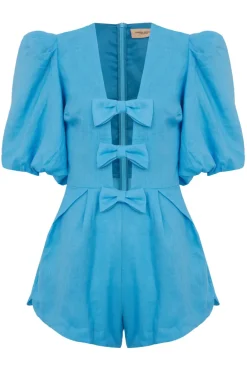 Fantasy Solid Playsuit with Bows