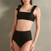 Fiore Solid Hot Pants Bikini With Straps