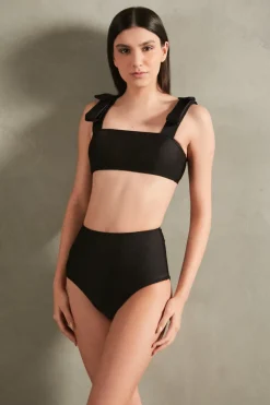 Fiore Solid Hot Pants Bikini With Straps