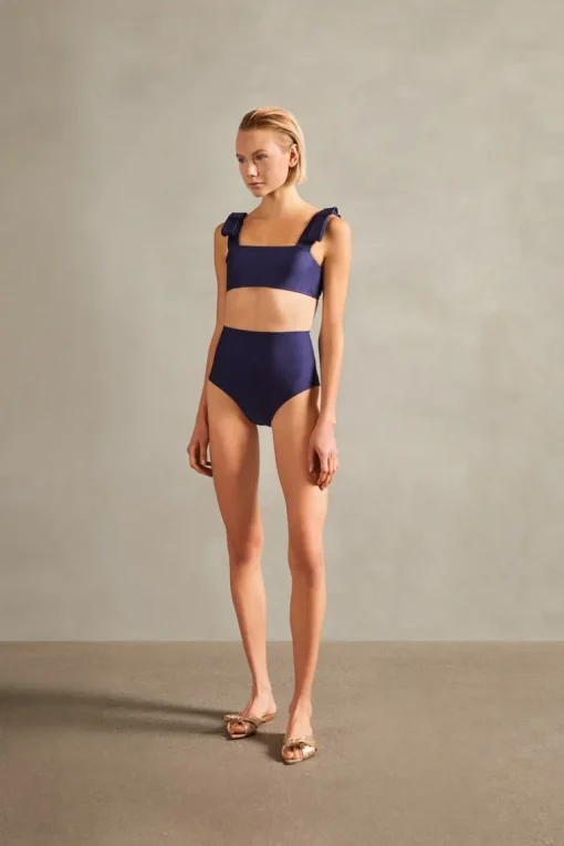 Fiore Solid Hot Pants Bikini With Straps