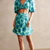 Floral Classic Ruffled Cropped Blouse