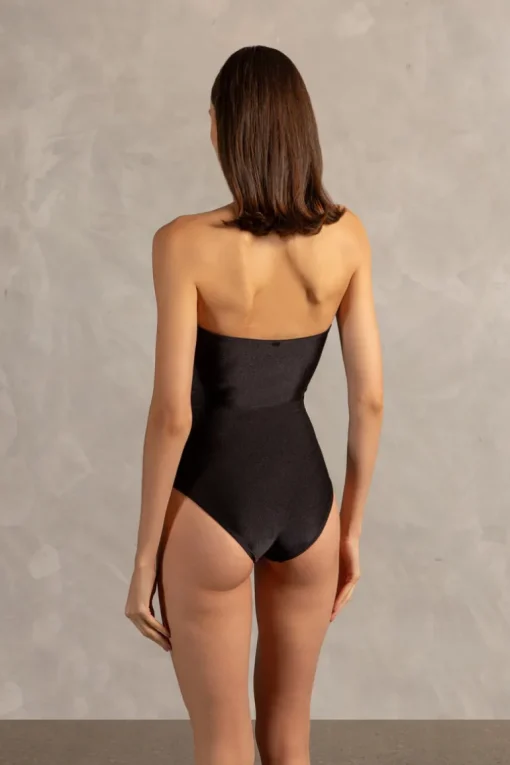 Golden Age Solid Halterneck Swimsuit