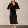 Le Sirenuse Lace V-Neck Lace Long Dress