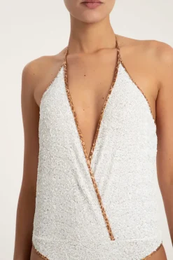 Leopard Detail Sequin Bodysuit