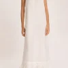 Linen Long Dress With Application