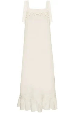 Linen Long Dress With Application