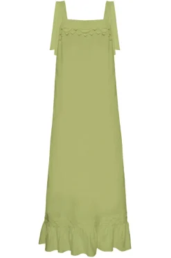 Linen Long Dress With Application