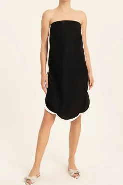 Linen Strapless Short Dress