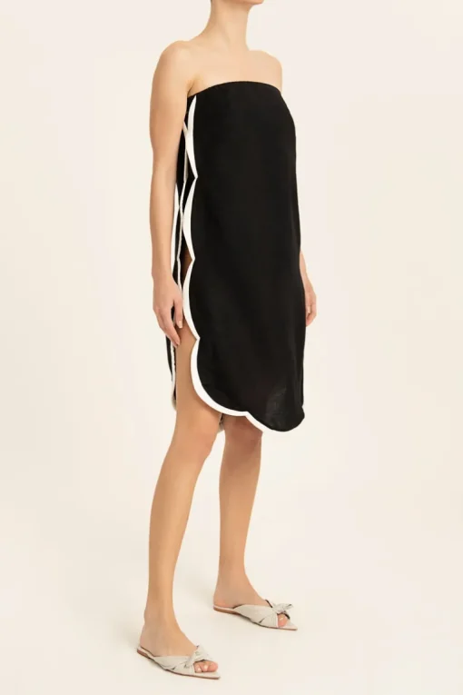 Linen Strapless Short Dress