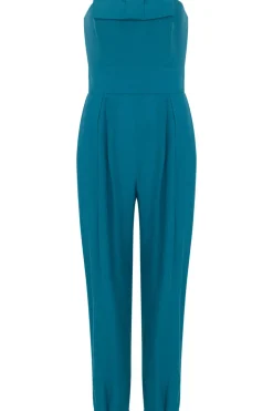 Lipstick Solid Strapless Jumpsuit