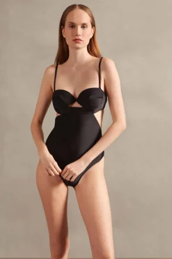 Matelasse Cut-Out Swimsuit