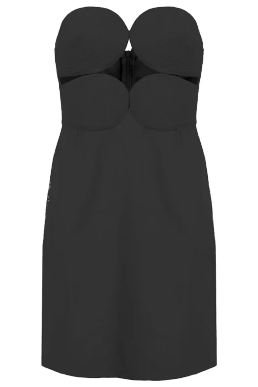 Matelasse Strapless Short Dress