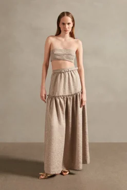 Moon Shine Frilled Long Skirt