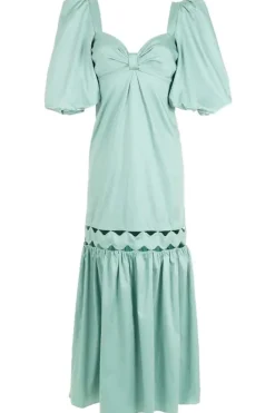 Moves Puff-Sleeved Long Dress