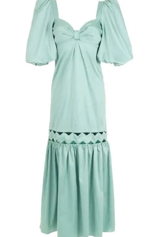 Moves Puff-Sleeved Long Dress