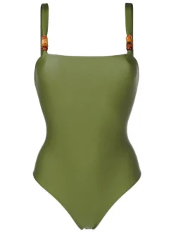 New Pois Solid Straps Swimsuit