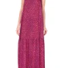 Pomegranate Long Dress with Straps