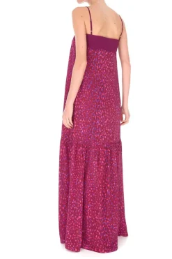 Pomegranate Long Dress with Straps