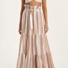Porto Striped Clochard Long Skirt