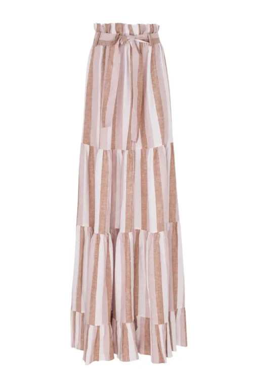 Porto Striped Clochard Long Skirt