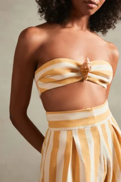 Riviera Striped Strapless Top