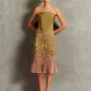 Réseau Appliqué Midi Skirt