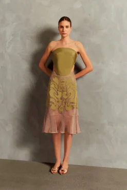 Réseau Appliqué Midi Skirt