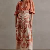 Seashell Long V-Neck Dress