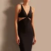 Solid AD Cut-Out Midi Dress