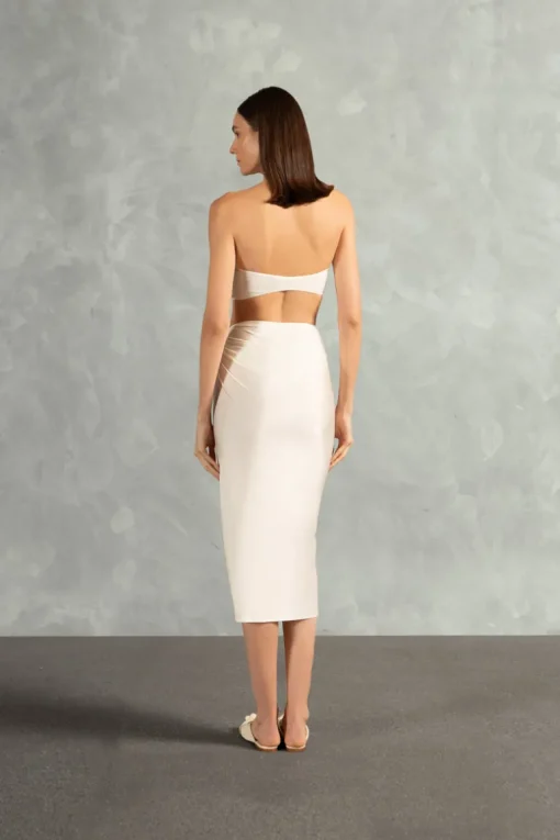 Solid AD Frilled Midi Skirt