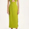 Solid Cut-Out Midi Dress