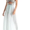 Solid Frilled Long Skirt