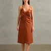 Solid Frilled Midi Dress