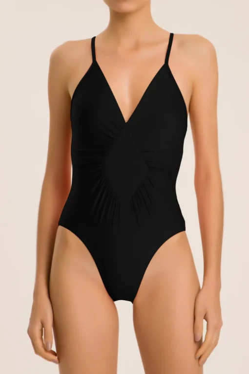 Solid Frilled Swimsuit