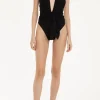 Solid Halterneck Swimsuit With Knot