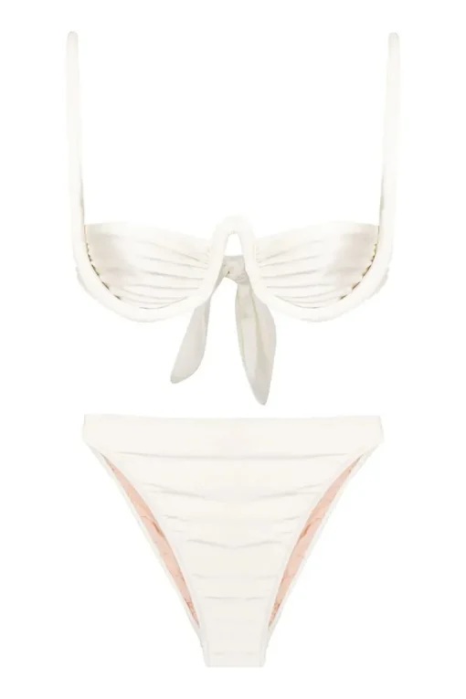 Solid High-leg Bikini With Straps