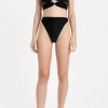 Solid High-leg Matelasse Bikini