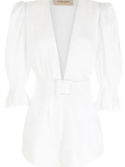 Solid Playsuit With Belt