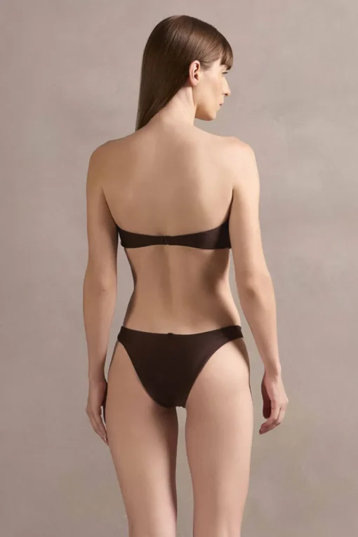 Solid Tulle Bandeau Bikini