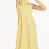 Strapless Midi Dress With Bananas Detail