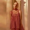 Striped Short Dress with Straps