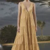 Tortoise Long Dress With Straps